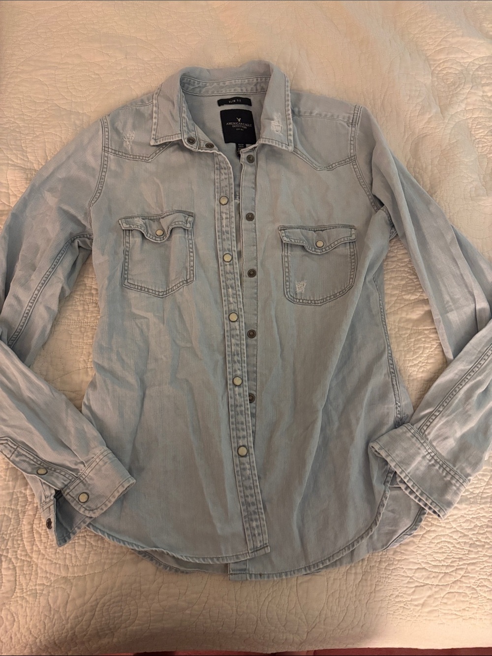 American Eagle Outfitters XS Blue Denim Shirt - casual button up
